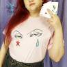 T-shirt unisexe oversize brodé yeux de Hisoka, HunterxHunter