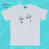 T-shirt unisexe brodé yeux de Hisoka, 100 % coton