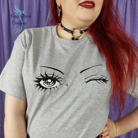 T-shirt unisexe oversize brodé yeux de Nana Osaki, manga NANA