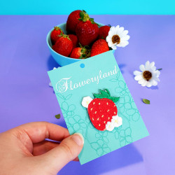 FRAISE Patch brodé thermocollant – Collection FLOWERYLAND