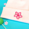 SAKURA ROSE FONCE Bonnet brodé à revers kawaii fleur de cerisier japonais