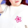 SAKURA ROSE FONCE t-shirt brodé à manches courtes kawaii fleur de cerisier japonais