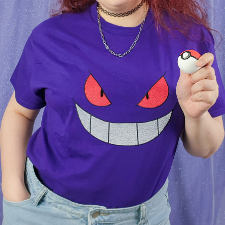 ECTO t-shirt brodé kawaii yeux manga spectre violet et noir 👻💜