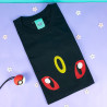NOCT t-shirt brodé noir kawaii yeux manga animal ténèbres chat noir