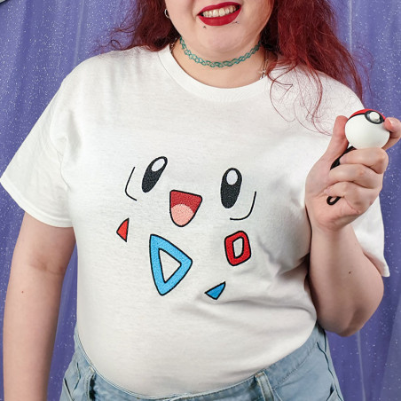 MINI COQUILLE t-shirt brodé blanc kawaii yeux manga petit œuf mignon 🐣🤍