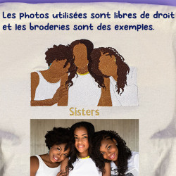Exemple de broderie personnalisée famille trois soeurs