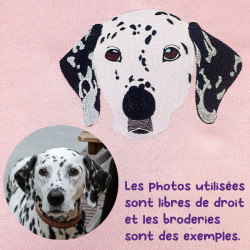 Exemple de broderie personnalisée chien dalmatien