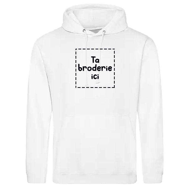 SWEATSHIRT brodé personnalisé BRODERIE CENTRE à manches longues capuche unisexe oversize broderie personnalisée