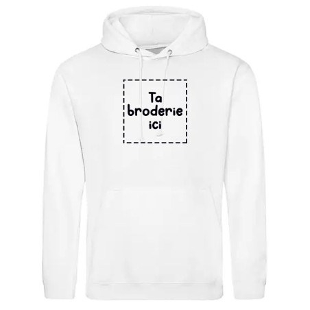 SWEATSHIRT brodé personnalisé BRODERIE CENTRE à manches longues capuche unisexe oversize broderie personnalisée