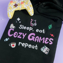 Hoodie brodé - COZY GAMES - Broderie pailletée 🎮✨