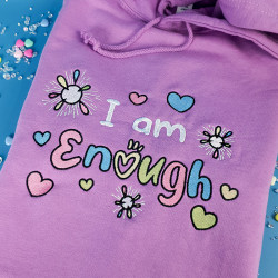 Hoodie brodé - I AM ENOUGH - Broderie pailletée 🎆✨