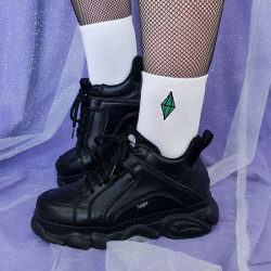 chaussettes brodées plumbob sims à paillettes gaming