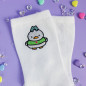 Chaussettes brodées blanches - WAFFLE & PEPPER - Broderie pailletée 🦆🐸✨ Chaussettes brodées blanches - WAFFLE & PEPPER - Broderie pailletée 🦆🐸✨