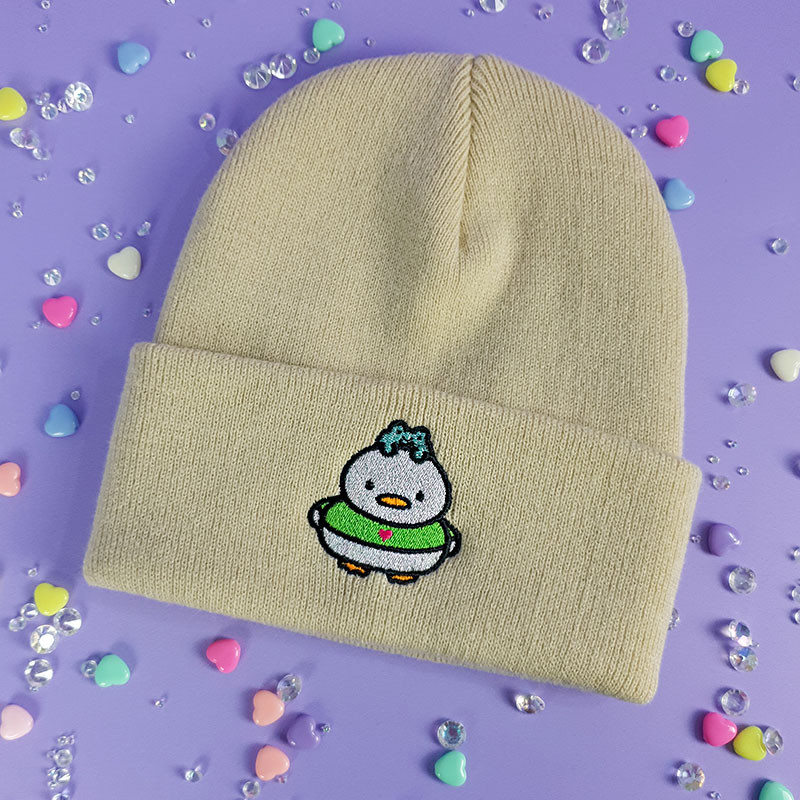 Bonnet à revers brodé - WAFFLE & PEPPER - Broderie pailletée 🦆🐸✨