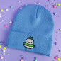 Bonnet à revers brodé - WAFFLE & PEPPER - Broderie pailletée 🦆🐸✨ Bonnet à revers brodé - WAFFLE & PEPPER - Broderie pailletée 🦆🐸✨