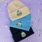 Bonnet à revers brodé - WAFFLE & PEPPER - Broderie pailletée 🦆🐸✨ Bonnet à revers brodé - WAFFLE & PEPPER - Broderie pailletée 🦆🐸✨