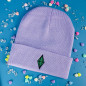 Bonnet à revers brodé - DIAMANT VERT - Broderie pailletée 💎✨ Bonnet à revers brodé - DIAMANT VERT - Broderie pailletée 💎✨