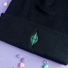 Bonnet à revers brodé - DIAMANT VERT - Broderie pailletée 💎✨