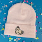 Bonnet à revers brodé - POULE - Broderie pailletée 🐔✨ Bonnet à revers brodé - POULE - Broderie pailletée 🐔✨