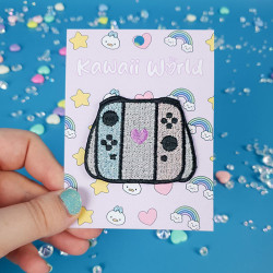 Patch brodé thermocollant - MANETTE - Broderie pailletée 🎮✨