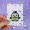 Patch brodé thermocollant - WAFFLE & PEPPER - Broderie pailletée 🦆🐸✨