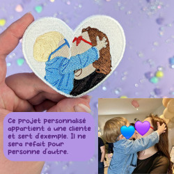 porte-clés personnalisée broderie maman enfant cadeau amis famille