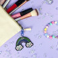 Porte-clés brodé - ARC EN CIEL - Broderie pailletée 🌈✨ Porte-clés brodé - ARC EN CIEL - Broderie pailletée 🌈✨