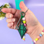Porte-clés brodé - DIAMANT VERT - Broderie pailletée 💎✨ Porte-clés brodé - DIAMANT VERT - Broderie pailletée 💎✨