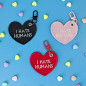 Porte-clés brodé - I HATE HUMAN COEUR ROUGE ❤️
