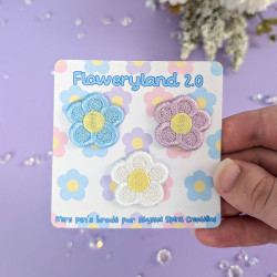 Trio mini pin's fleurs pastels kawaii