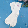 chaussettes blanches brodées petite fleur lavande