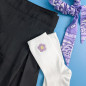 Chaussettes brodées blanches - MINI FLEUR LILAS - Taille unique (39/41) 🌼💜