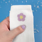 Chaussettes brodées blanches - MINI FLEUR LILAS - Taille unique (39/41) 🌼💜