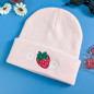 Bonnet à revers brodé - FRAISE ET FLEURS 🍓🌼