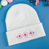 bonnet brodé adulte blanc fleur de cerisier japon