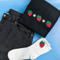 T-shirt brodé oversize - FRAISES ET FLEURS - unisexe à manches courtes 🍓🌼