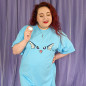 T-shirt brodé oversize - AQUA - unisexe à manches courtes 🌊🐾 T-shirt brodé oversize - AQUA - unisexe à manches courtes 🌊🐾