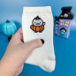 Chaussettes brodées blanches - WAFFLE CITROUILLE - Broderie pailletée 🎃