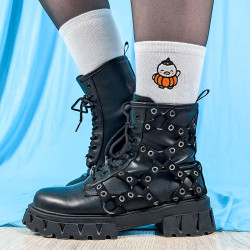 Chaussettes canard citrouille brodées pour un look mignon Halloween