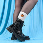 Chaussettes brodées blanches - CITROUILLE - Taille unique (39/41) 🎃