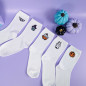 Chaussettes brodées blanches - CITROUILLE - Taille unique (39/41) 🎃