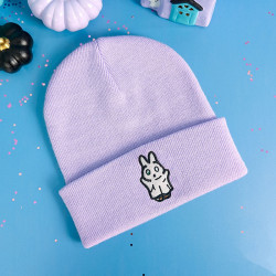 Bonnet brodé unisexe adulte Berry la lapine déguisée en fantôme Halloween couleur lavande