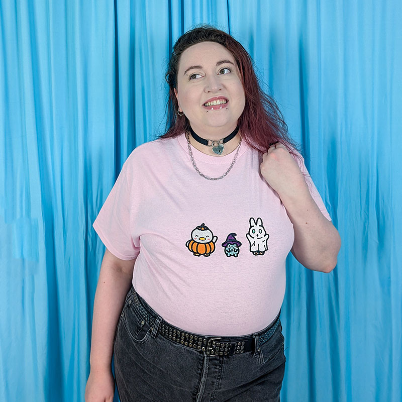 T-shirt brodé oversize - TRIO HALLOWEEN - Broderie pailletée 🎃🧙‍♀️👻