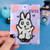 Patch brodé lapin mignon déguisé en fantôme, style kawaii