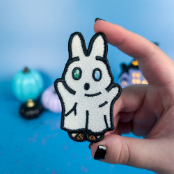 Patch thermocollant lapin kawaii en costume de fantôme pour Halloween