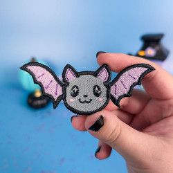 Patch thermocollant chauve-souris kawaii mignonne pour Halloween