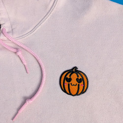 Patch citrouille mignonne kawaii, broderie Halloween