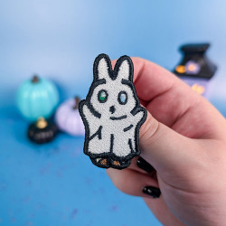 Pin's lapin kawaii déguisé en fantôme pour Halloween