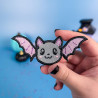 Patchs thermocollants brodés mignons Halloween avec citrouille, fantôme, sorcière et chauve-souris kawaii