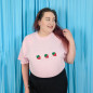 T-shirt brodé oversize - FRAISES ET FLEURS - unisexe à manches courtes 🍓🌼